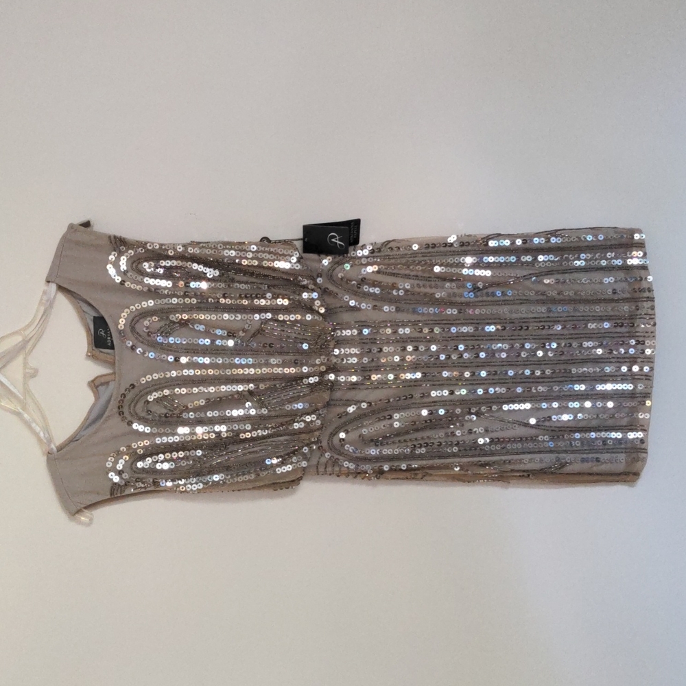 NWT Adrianna Papell Short Art Deco Blouson Dress 2